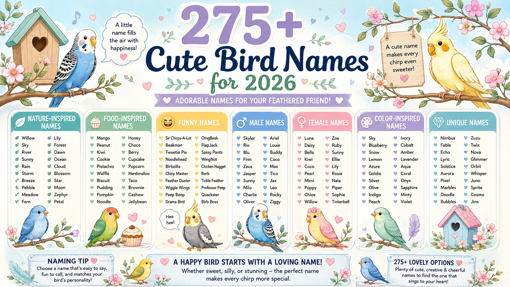 cute bird names
