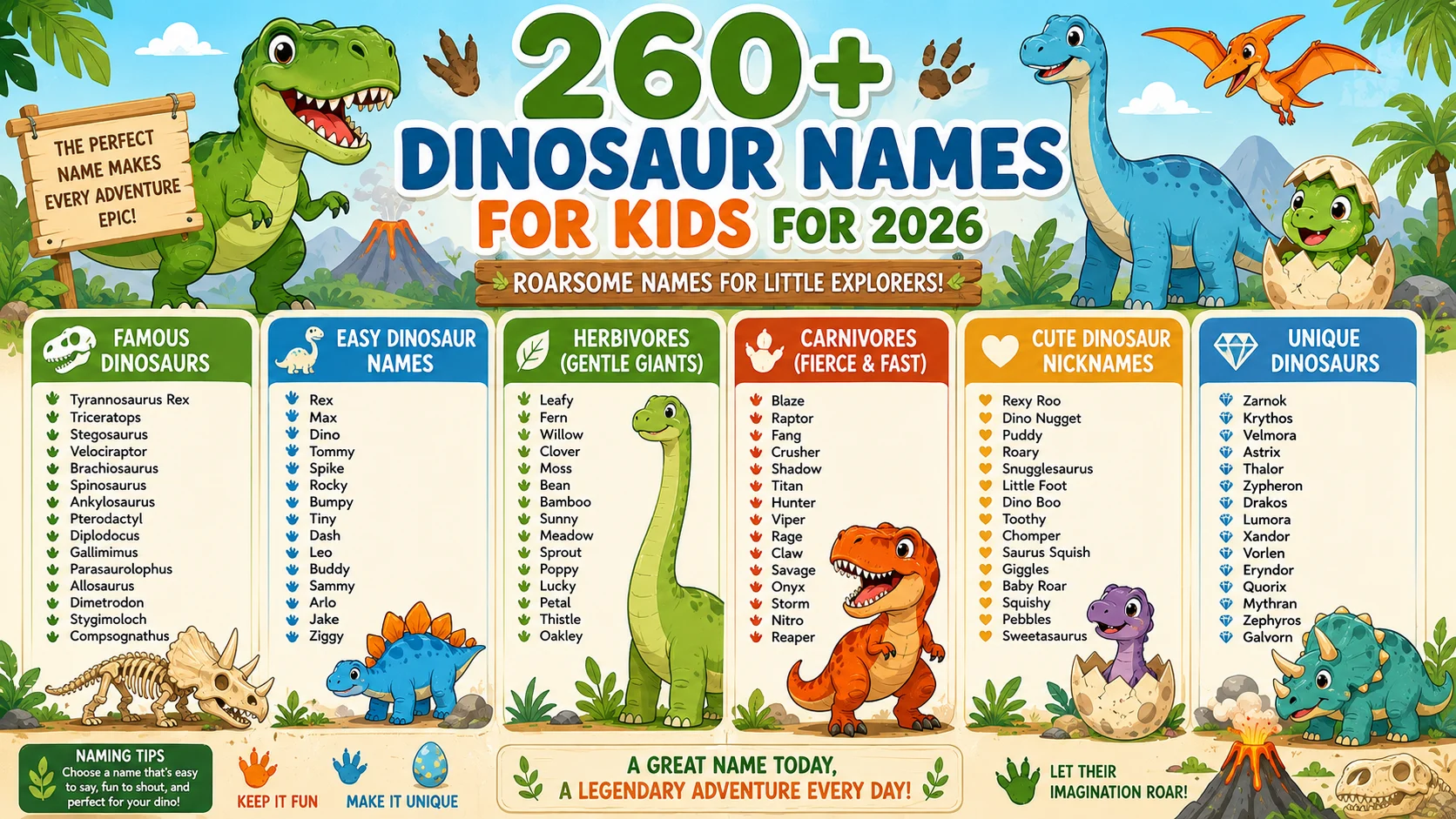 dinosaur names for kids