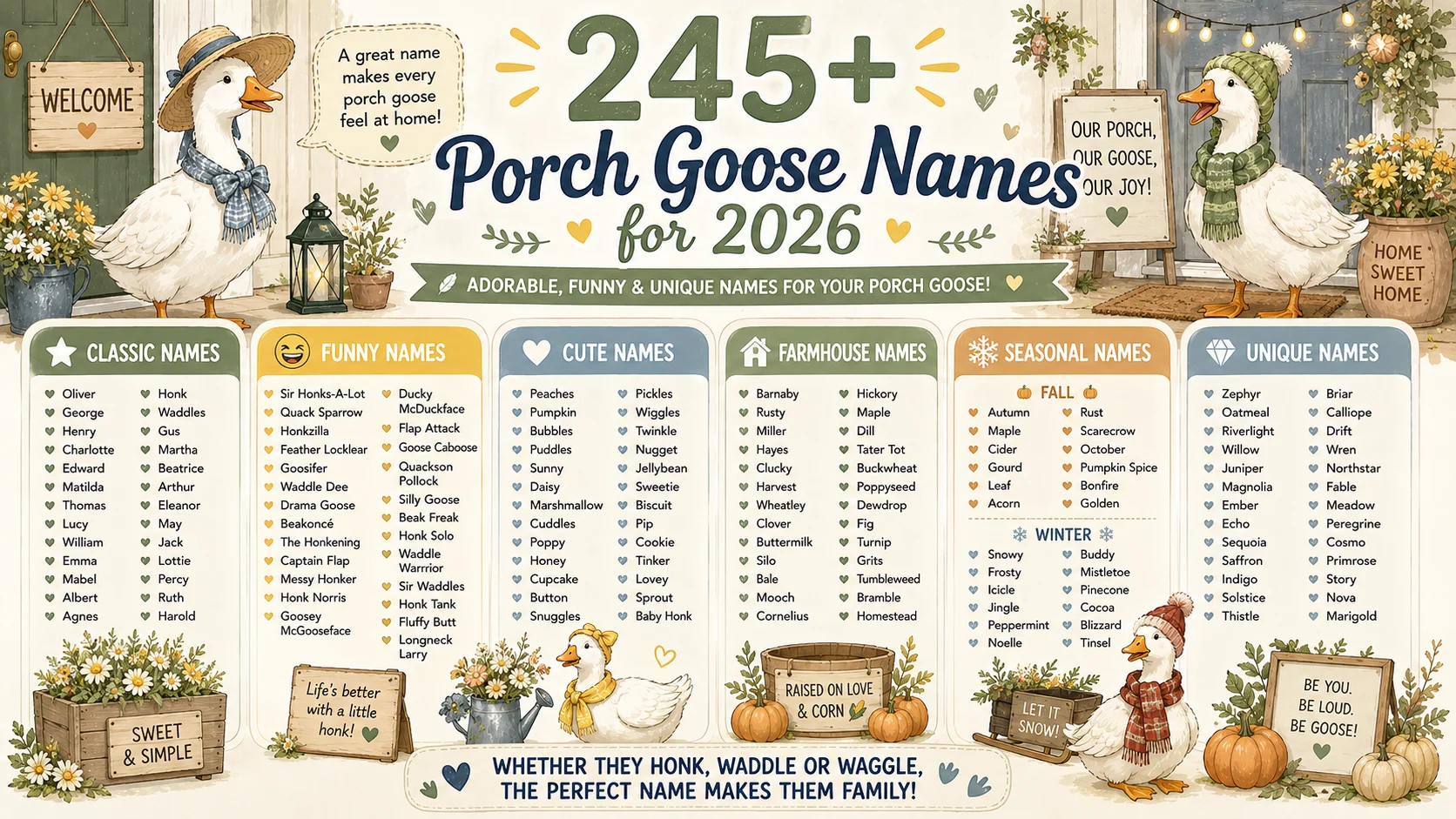 porch goose names